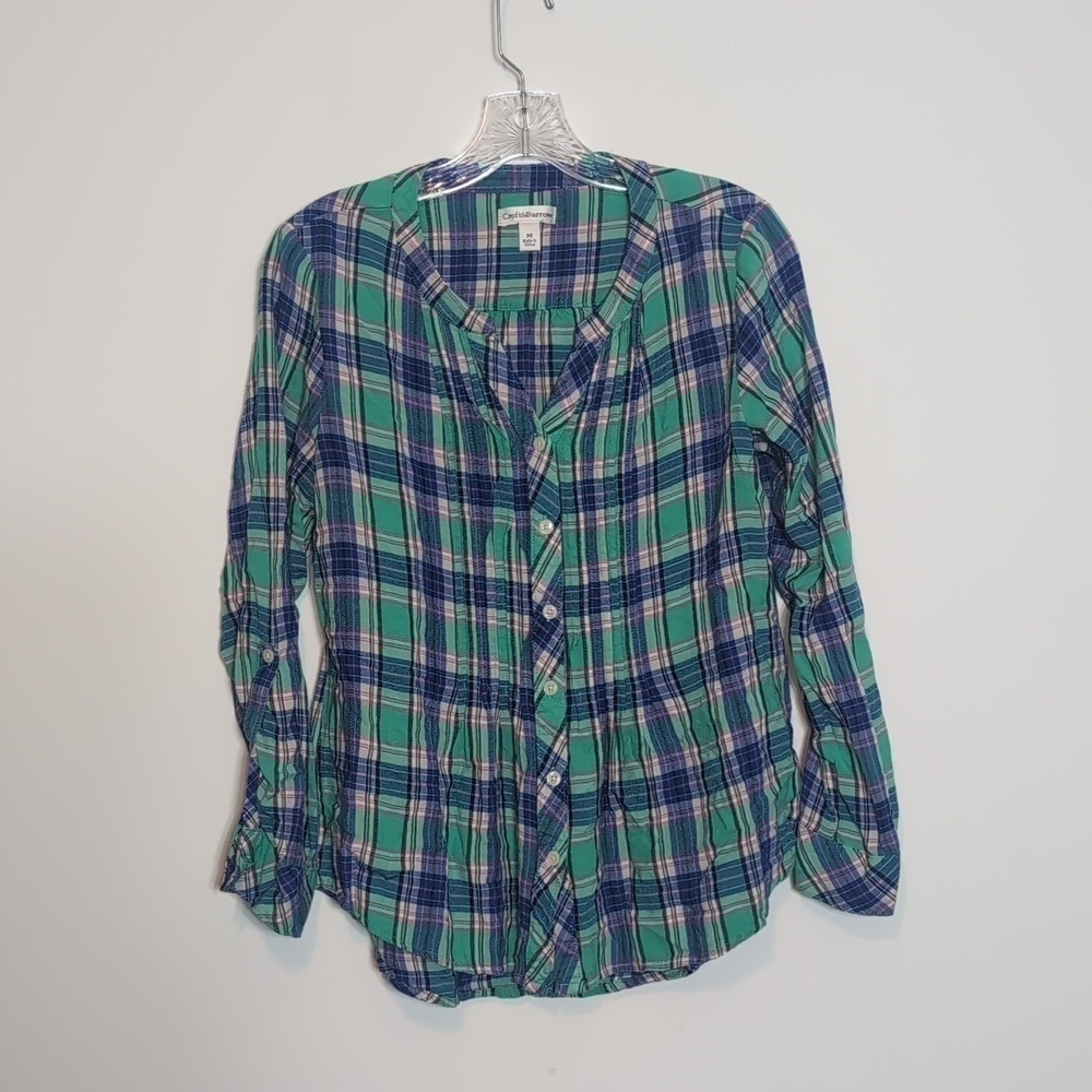 Croft & Barrow Blue and Green Button Down Shirt